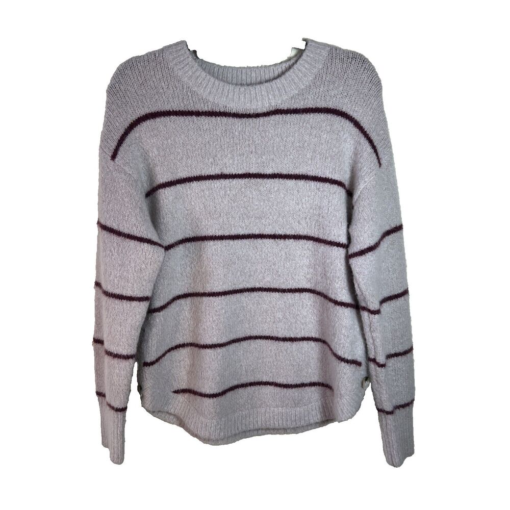 Lush Size M Dusty Rose Long Sleeve Crew Neck Super Soft Women’s Striped Sweater